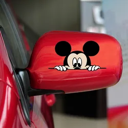 2pcs Mickey Mouse Car Sticker Disney Cartoon Minnie Mouse Funny Home Wall Decoration Toys Anime Figure Auto Stickers