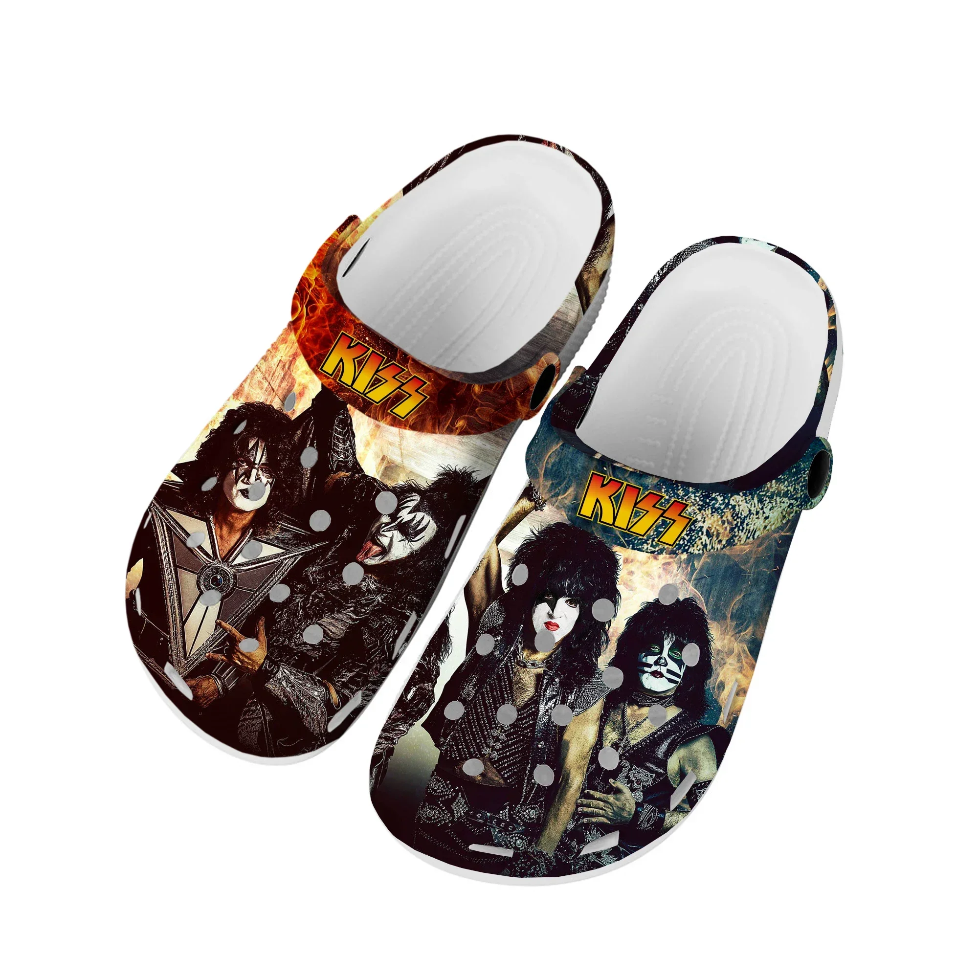 

Heavy Metal Kiss Rock Band Music Home Clogs Custom Water Shoes Mens Women Teenager Shoe 3D Print Garden Clog Beach Hole Slippers