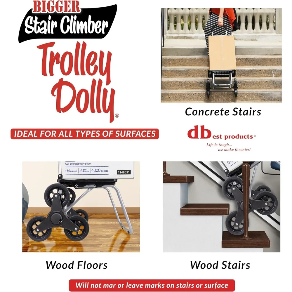 Składany wózek schodowy z 6 kołami, lekki wózek na zakupy do mieszkania i na zakupy.