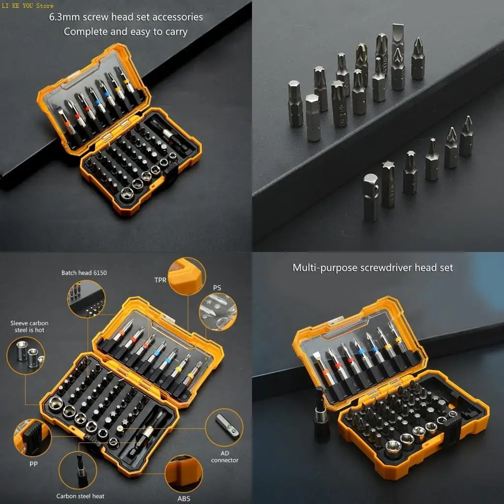 w3je-pacote-50-conjunto-bits-chave-fenda-precisions-driver-bit-torx-hexagonal-ponta-quadrada