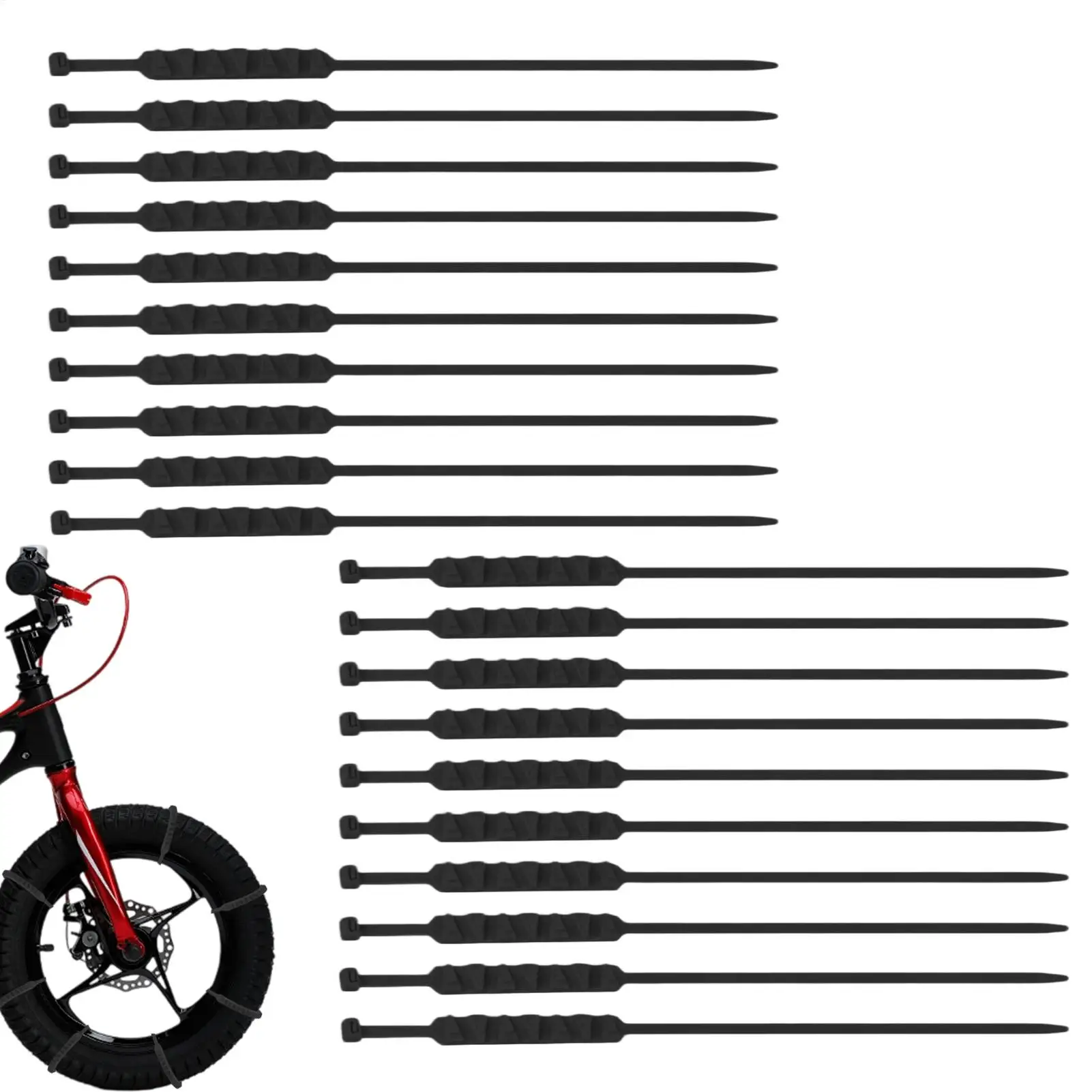 Zip Tire Chains 20-pieces Reusable Anti-Skid Nylon Wheel Grip Reusable Anti Snow Chains For Winter Truck Ice Skid Travel Road