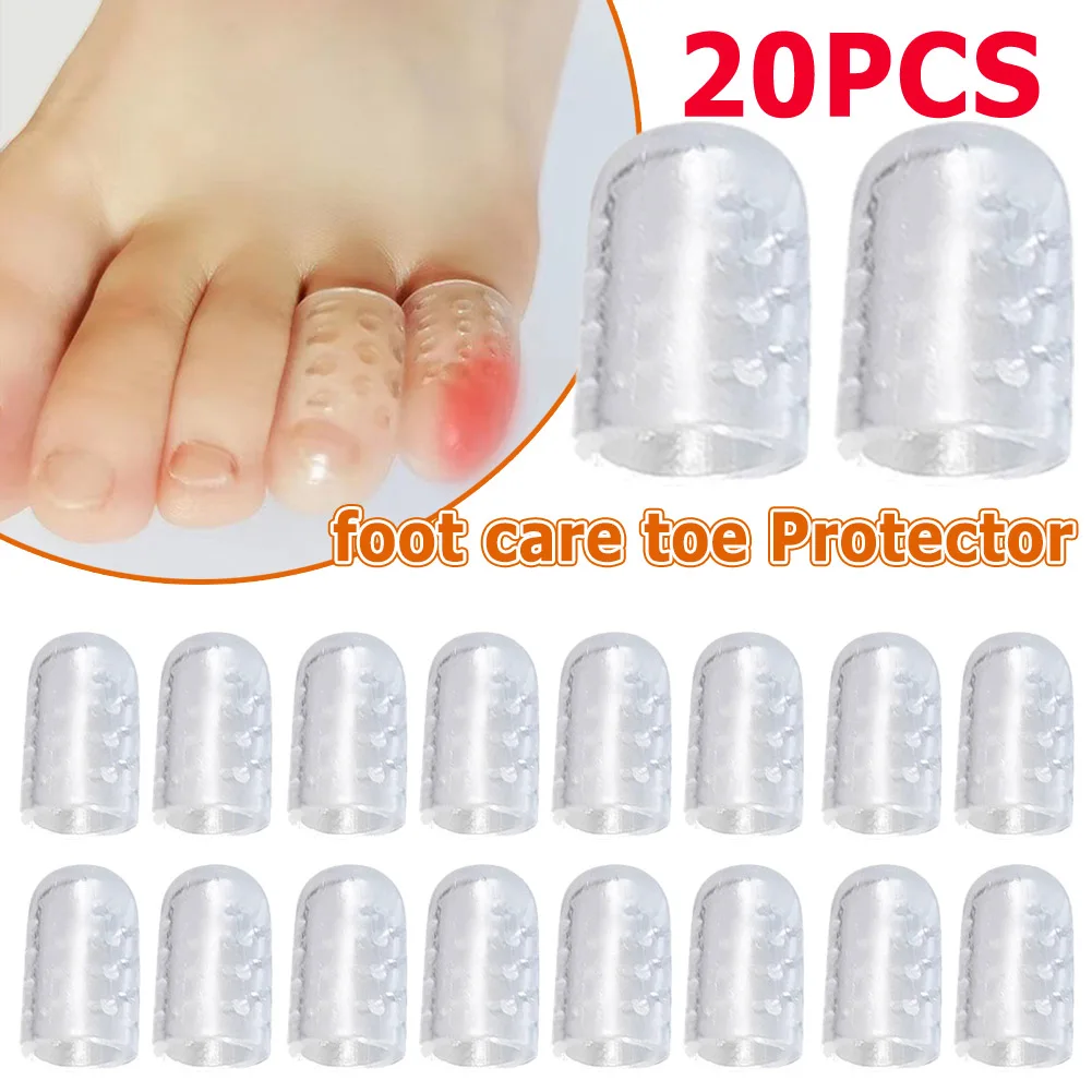 2-20Pcs Elasticity Silicone Toes Caps Anti-Friction Breathable Foot Care Finger Covers Women Men Gel Little Toe Tube Protector