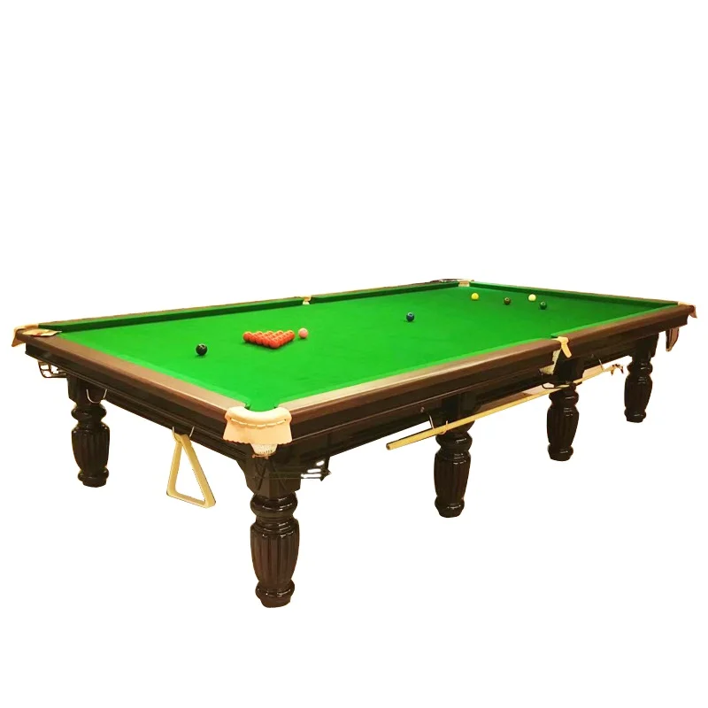 High Quality 12 Feet Solid Wood Slate Pool Table Factory Direct Supply Good Load Bearing Not Easy to Deform for Snooker Sport