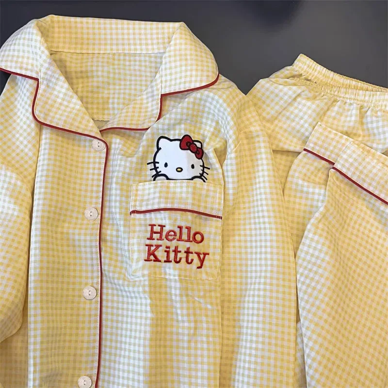 Nuovo Anime Sanrio Pigiama Corto Hello Kitty Kuromi Kawaii Cartoon Allentato Indumenti Da Notte Pigiama Set Vestiti Corti Ragazza Regali Di Compleanno