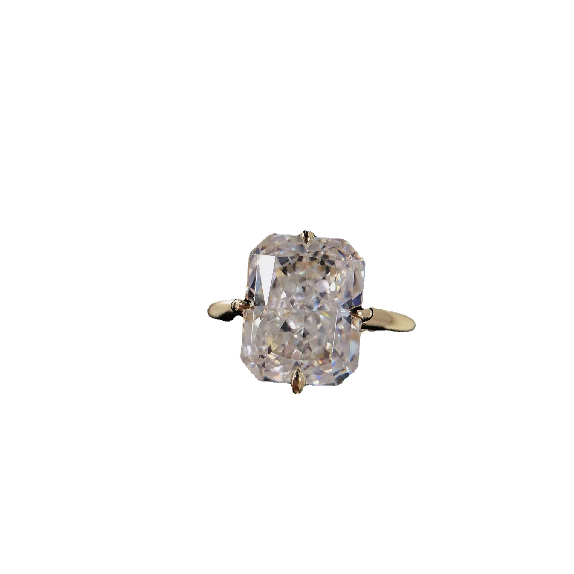 Boutique AU750 anello con diamanti in oro anello da donna anello con diamante reale da 4 carati anello in oro con personalità temperamento semplice fourclaw