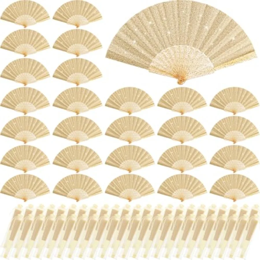 

Glitter Hand Fans for Women Handheld Foldable Fans for line Dancing Wedding Church EDM Party Club Rave Accessories
