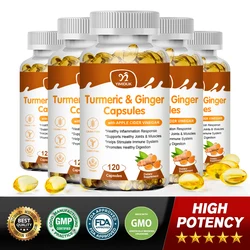 Turmeric & Ginger Capsules Organic Black Pepper, Apple Cider Vinegar, Supports Metabolism, Cardiovascular Health & Joint Health