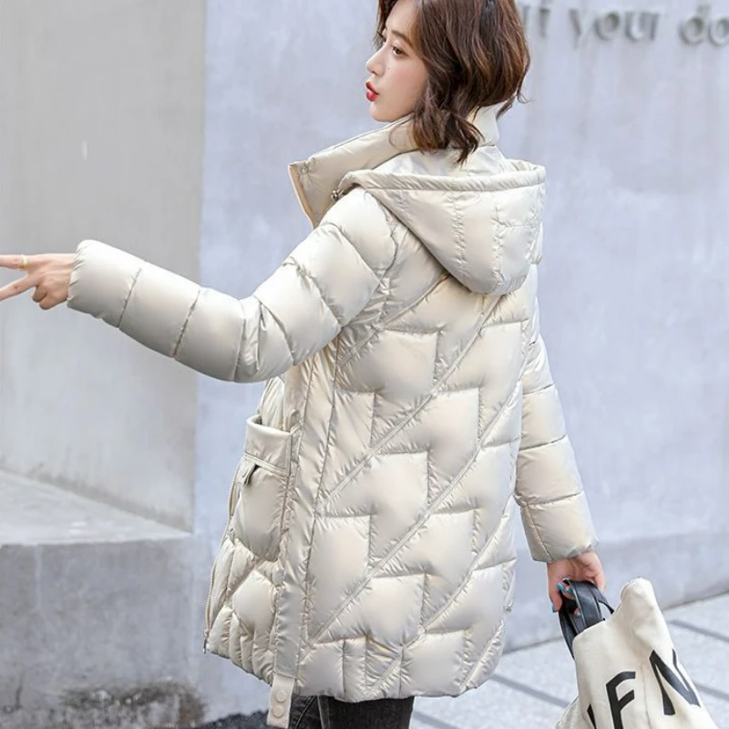 Parka à capuche rembourrée en coton pour femme, manteau chaud, vêtements d'extérieur coupe-vent épais, tout match, coréen, hiver, nouveau, 2023