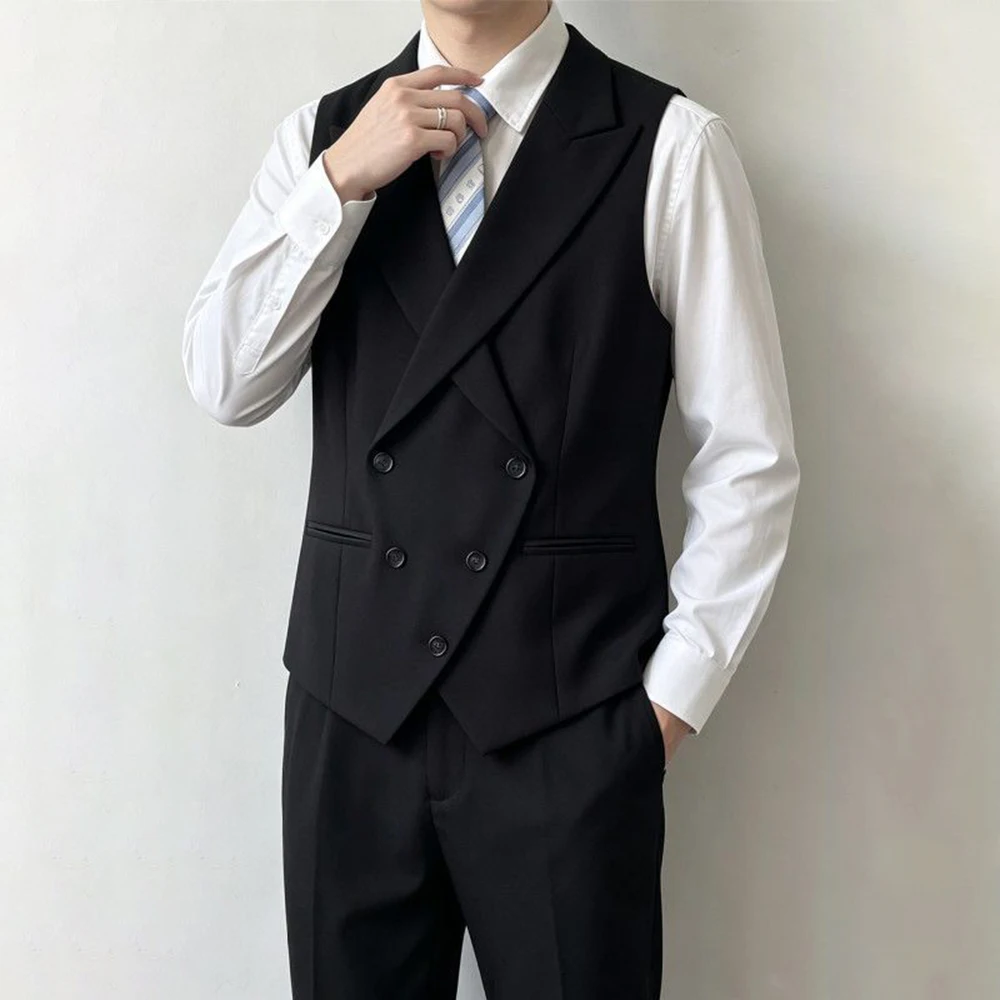 Mens Irregular Asymmetric Placket Vest Streetwear Fashion Youth Outdoor Casual Tailored Slim City Boy Stage Leisure Gilet 2026
