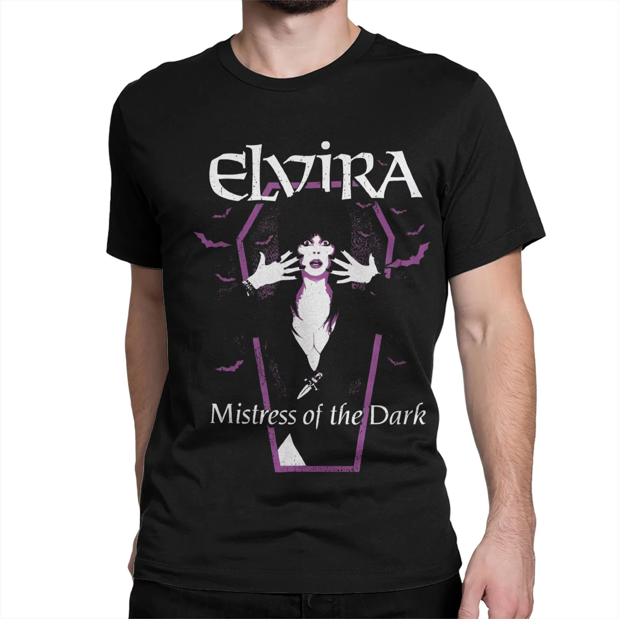 Camiseta de película Elviras Mistress of The Dark para hombre y mujer, Camiseta de algodón de verano, camiseta de comedia de terror, ropa clásica de manga corta