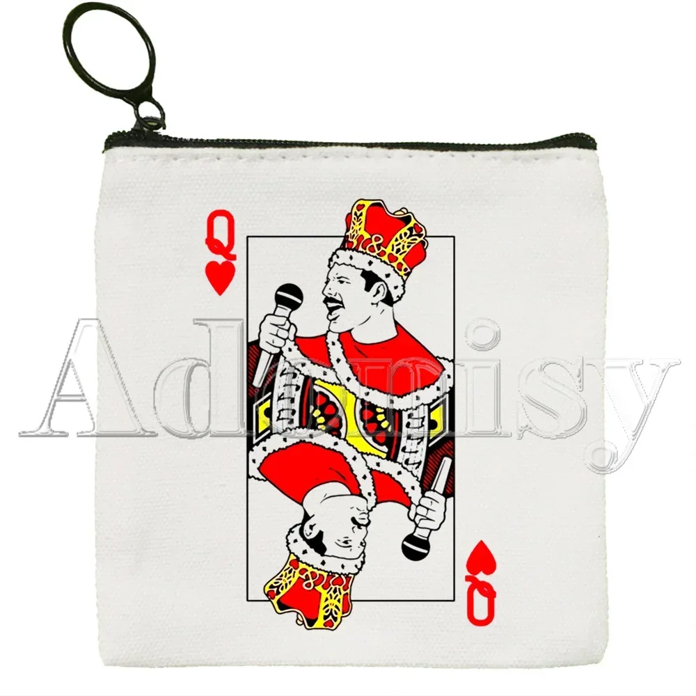 Queen Freddie Mercury Canvas Coin Purse, Collection Canvas Bag, Small Wallet, Zipper Key Bag, Hand Gift