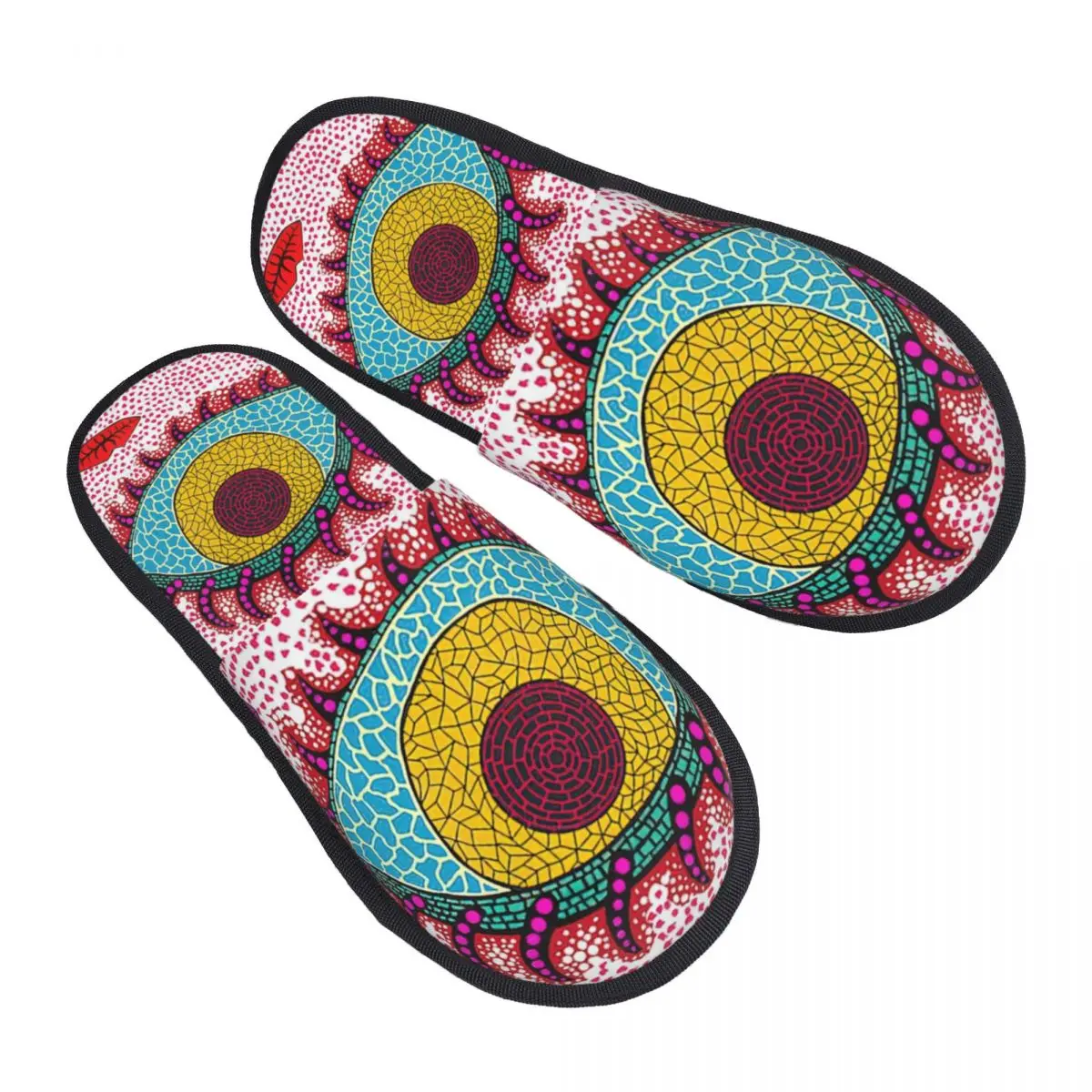 Custom Print Women Yayoi Kusama House Slippers Soft Warm Abstract Aesthetic Art Memory Foam Fluffy Slipper Indoor Outdoor Shoes