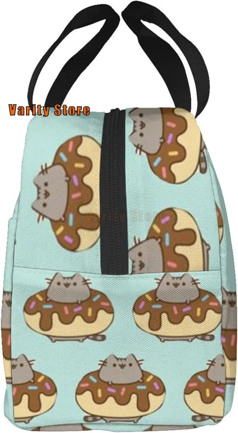 NA Cute Cat donut Lunch Box borsa termica per il pranzo borsa per il pranzo borsa per Snack riutilizzabile contenitore per alimenti per ragazzi e