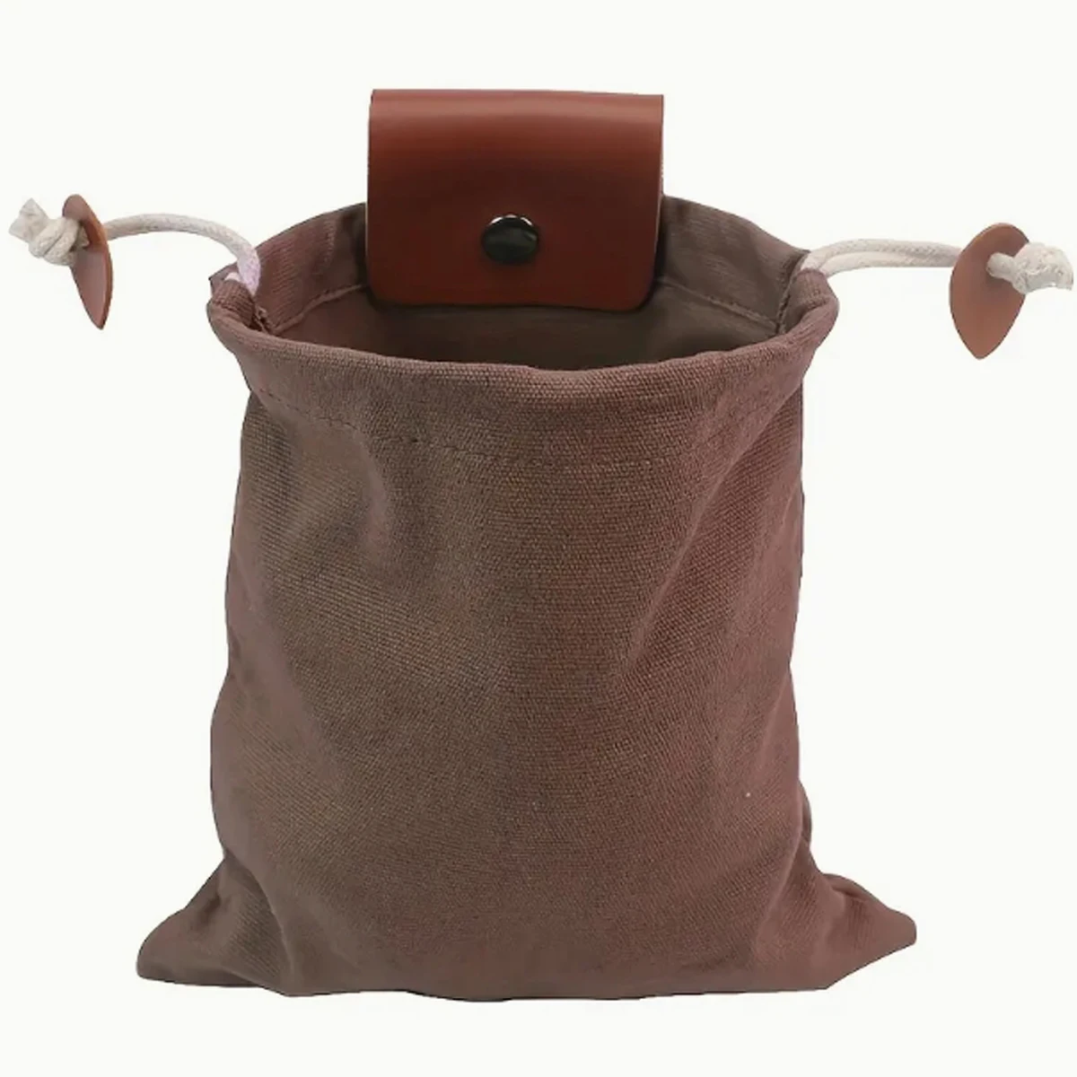 Portable outdoor canvas waist hanging tool bag Folding berry bag Storage Leather camping jungle organizer bag