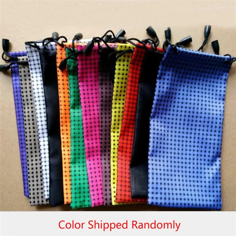 GSBJXZ 100 pz/lotto Custodia per occhiali Morbido Panno scozzese impermeabile Borsa per occhiali da sole all\'ingrosso Occhiali Orologio Custodia per