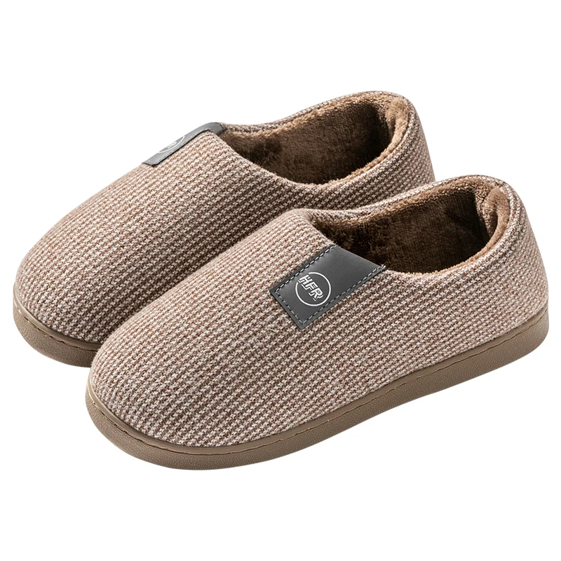 New cotton slippers for women in autumn and winter, spring and autumn household anti slip home, men's soft soled cotton shoes