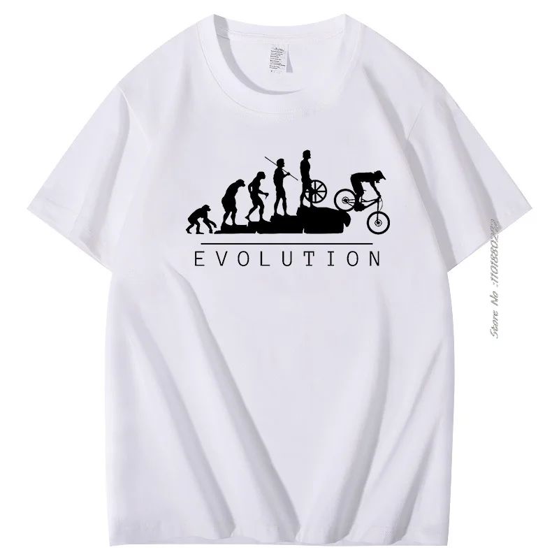 Mountain Bike Cycling Cotton T-shirt Mountain Bike Evolution Shirt Fashion Graphic T Shirts Summer men's Short Sleeve t-shirt