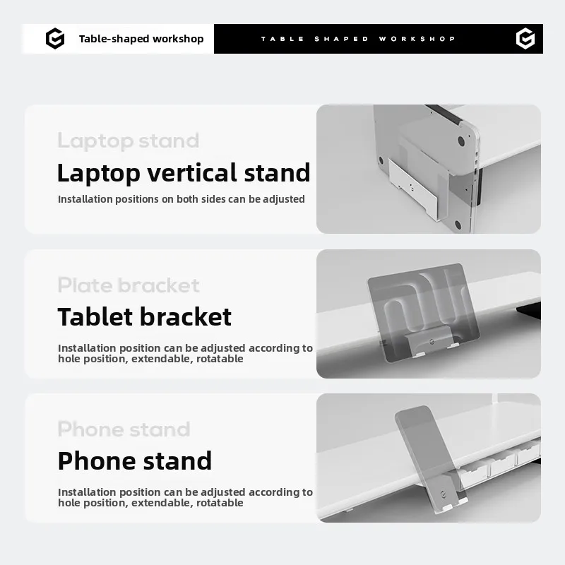 Modular Desk Workshop Z3 Display Stand Elevator White Mobile Phone Stand Headset Stand Tablet Drawer Rectangular Metal Shelf