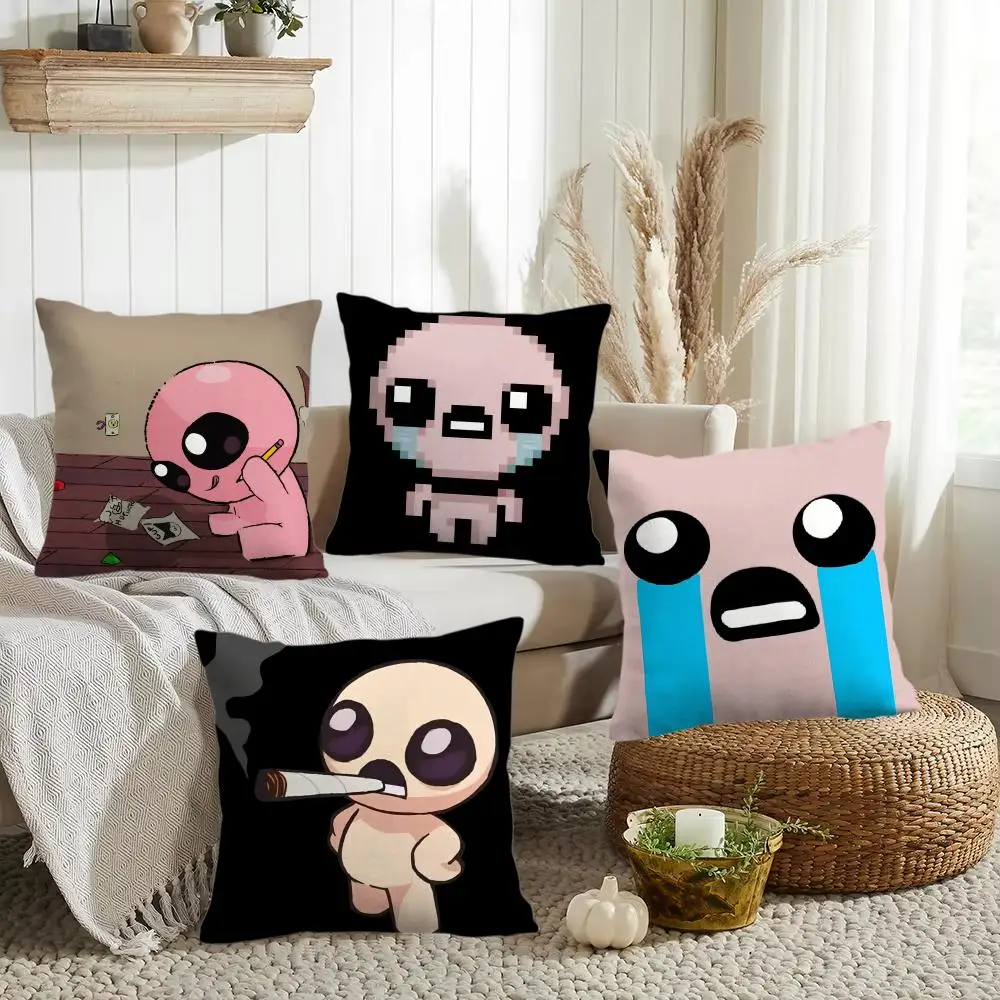 The B-Binding Of Isaac Game Cushion Cover Silky Short Plush Invisible Zipper Dustproof Sofa Pillow Case for Home Decor