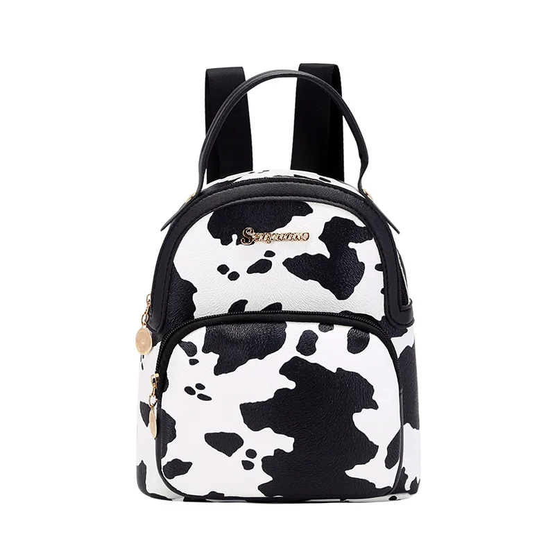 Mini zaino da donna Zaini modello mucca stampata Zaini semplici per studenti casual Zaini da viaggio Boin Bag Sac a Dos Femme