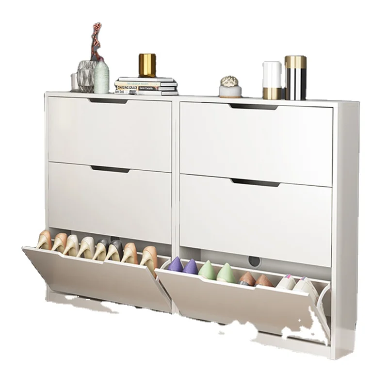 

Tipping Bucket Space Saving Multi Layer Shoe Rack /Shelf Ultra Thin Shoe Cabinet Household Door Storage