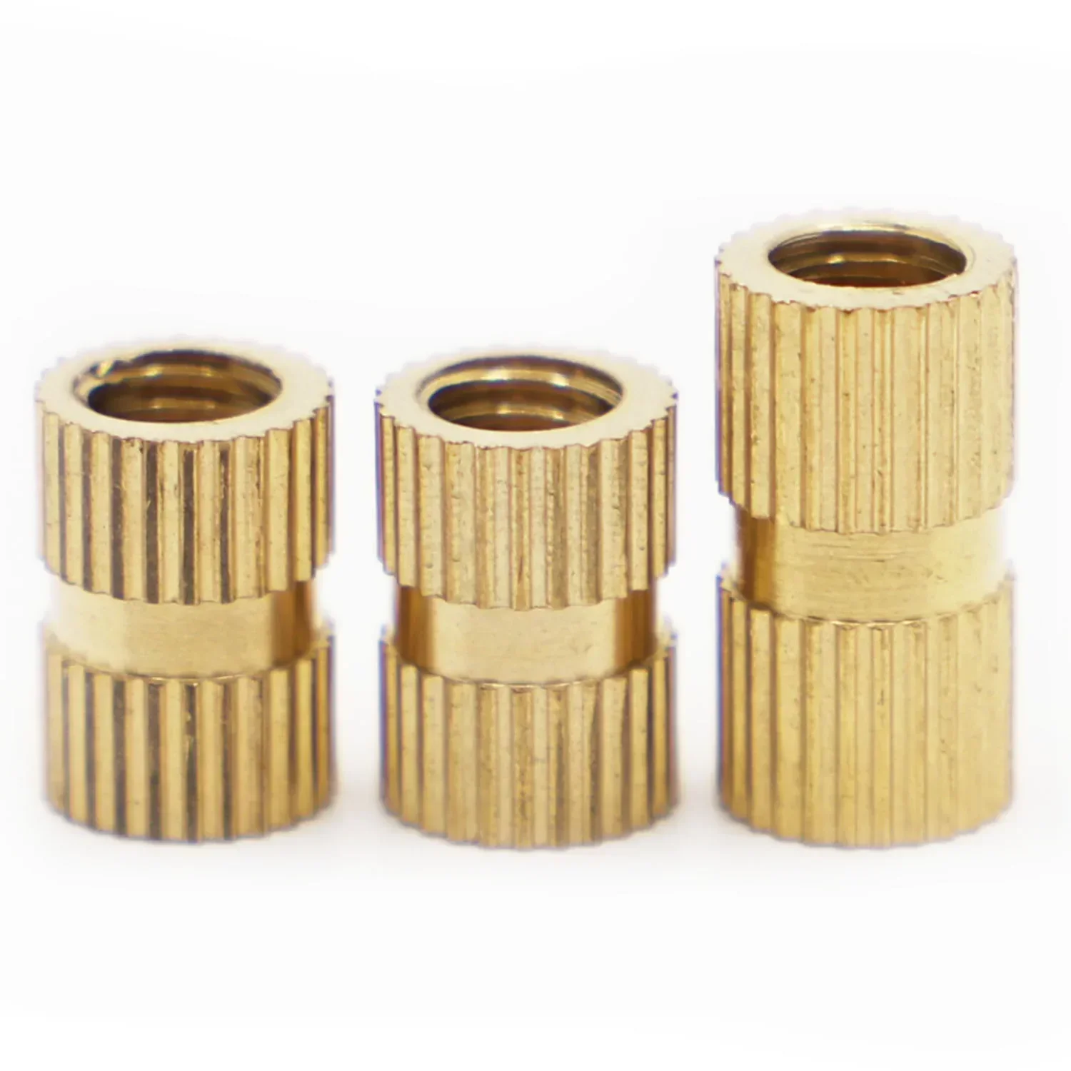 5/10/20/50pcs Solid Brass Pure Copper Thread Injection Molding Knurl Embedded Insert Nut Nutsert M2 M2.5 M3 M4 M5 M6 M8 M10