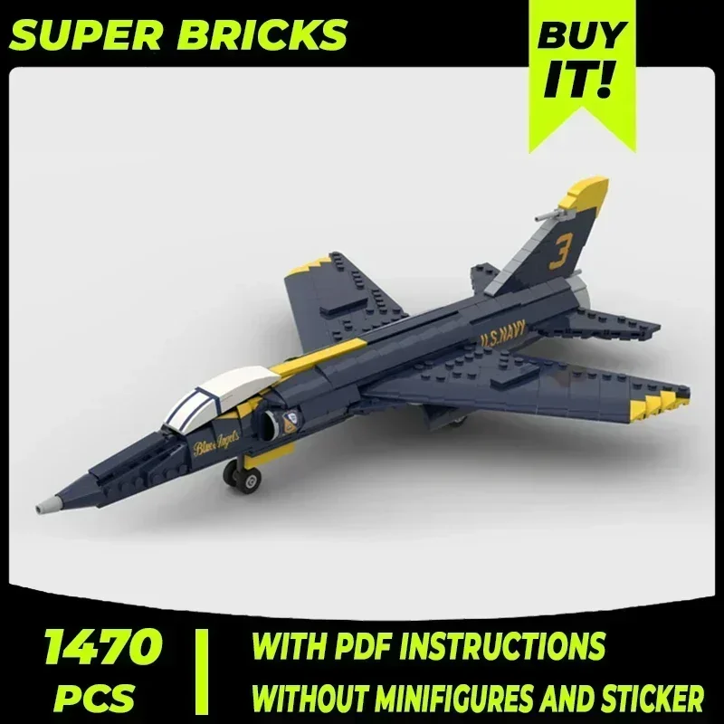 Militaire Model Moc Bouwstenen 1:35 F-11 Tiger Fighter Technologie Modulaire Blokken Geschenken Kerst Speelgoed DIY Sets Montage