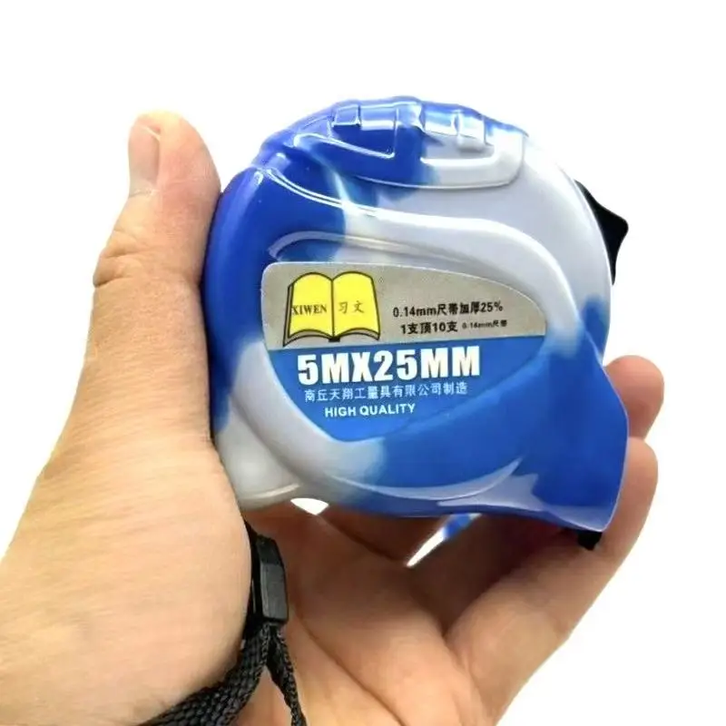 Blue Light Thickened Steel Tape Measure with Magnetic Tip  Meters Professional Heavy Duty Measuring Tool for Building Decoration