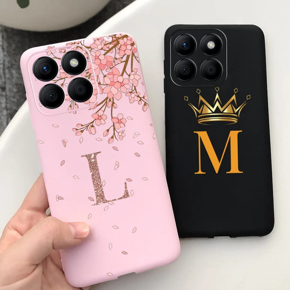 For Huawei Honor X8b Case Fashion Letter Luxury Flower Crown Soft Silicone Cover For Honor X8B LLY-LX1 Bumper Phone Case Funda