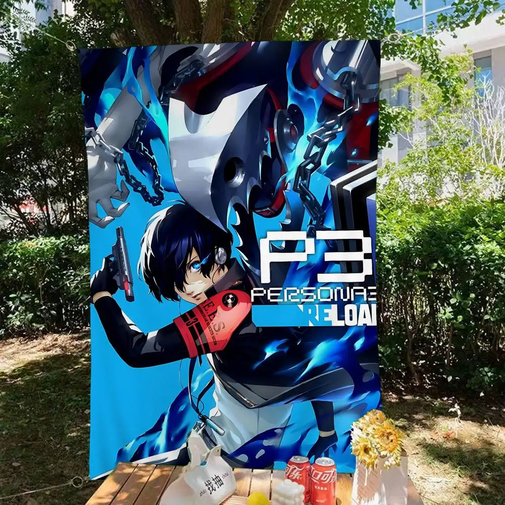 Game Yuuki Makoto P-PERSONA Banner Art Printing Japanese Wall Flag Anime Wall Hanging Home Decor