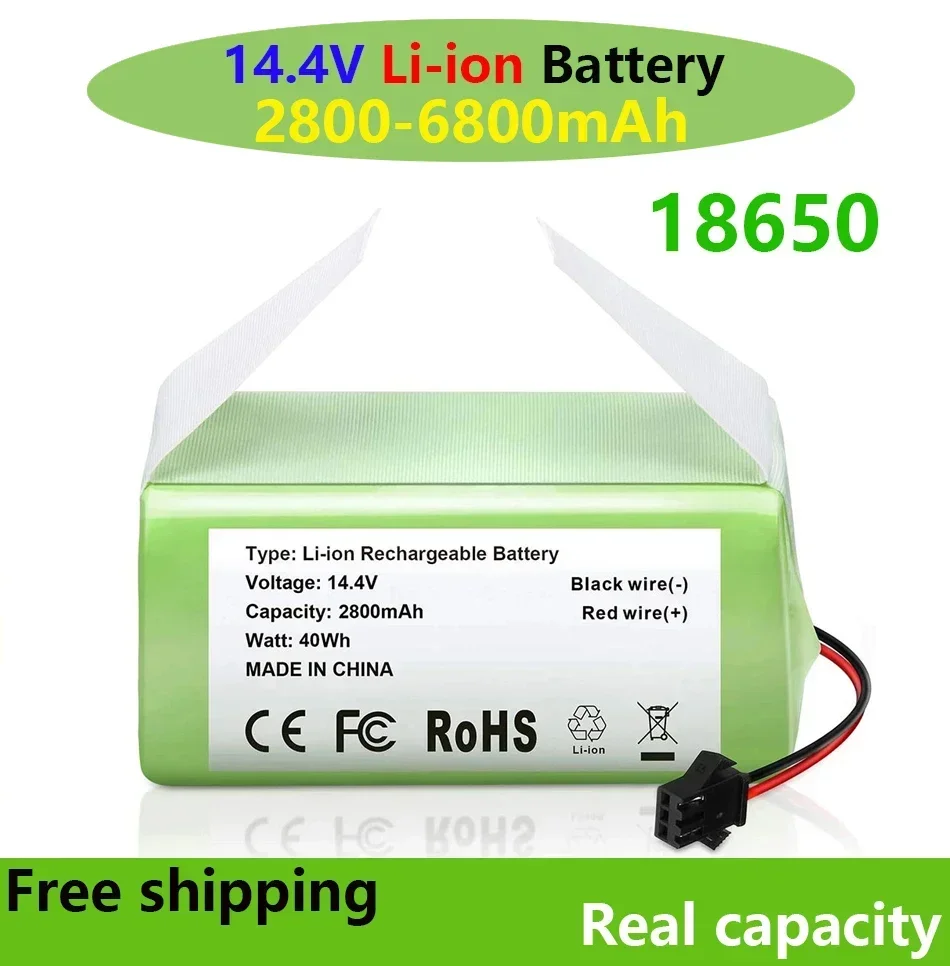 

New 14.4V 6800mAh Li-ion Battery for Conga 990 1090 Tesvor X500 Ecovacs Deebot N79 N79S DN622 Eufy RoboVac11 11S(Free Shipping)