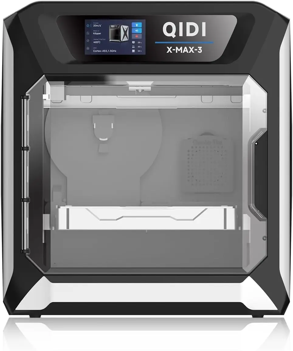 

3D-принтер QIDI MAX3, высокоскоростной 3D-принтер большого размера, быстрая печать 600 мм/с, полностью автоматическое выравнивание, нагрев камеры 65 ℃, универсальный