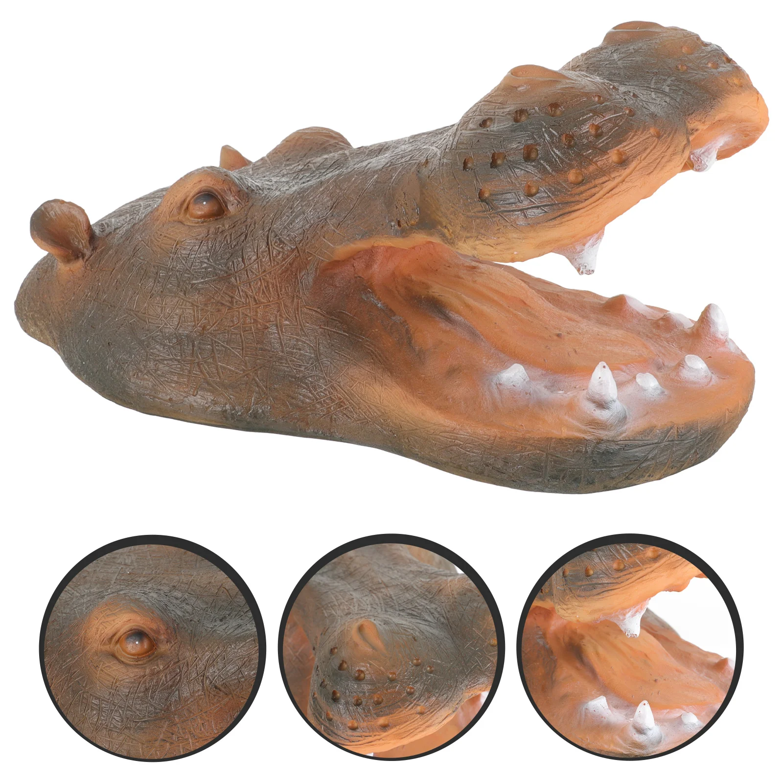 

Pond Floating Hippopotamus Head-shaped Figurine Decorate Decoration Statue Resin Landscape Sculpture Craft