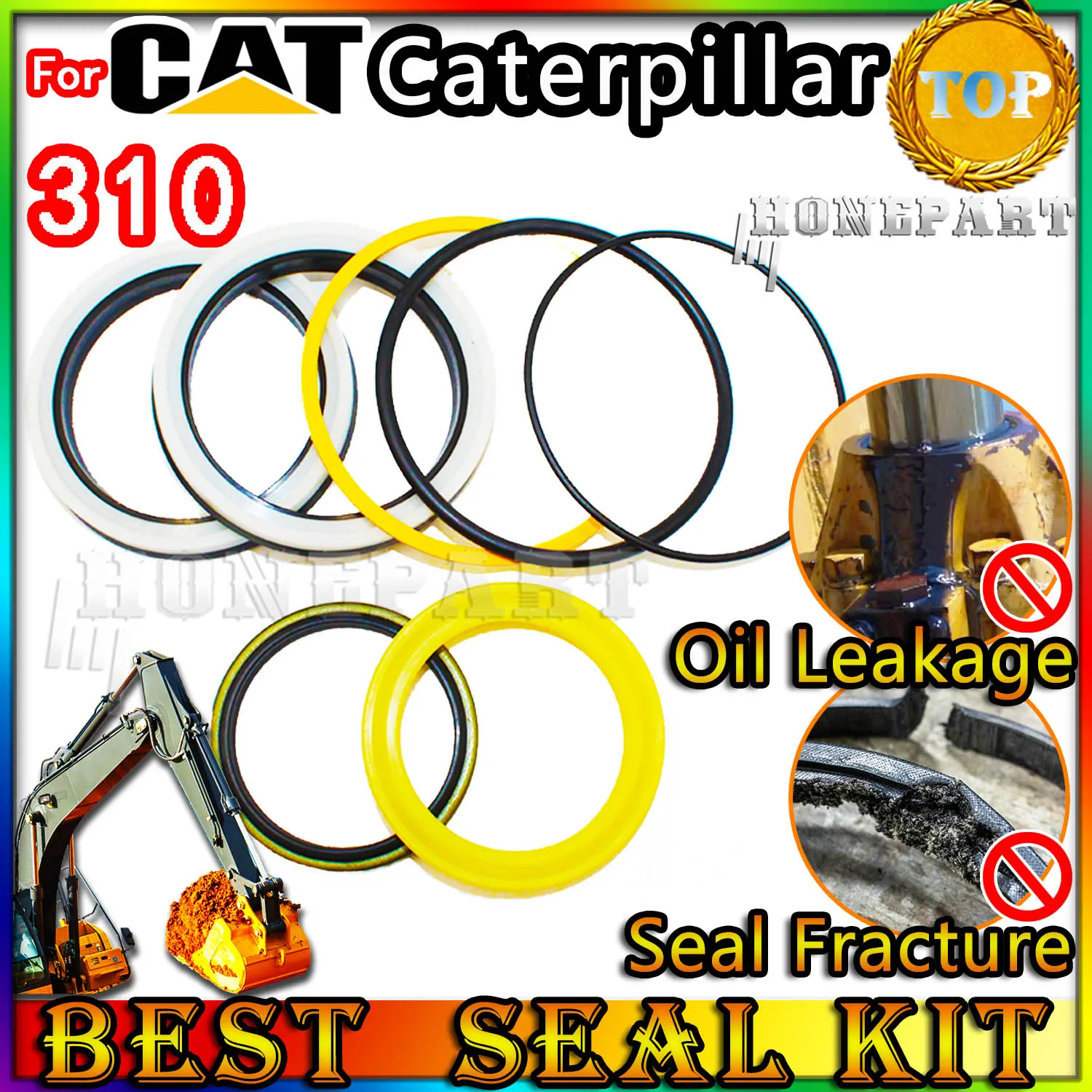 For Caterpillar 310 Oil Seal Repair Kit CAT Boom Arm Bucket Excavator Hydraulic Cylinder Reliable Mend proof Center Swivel Pilot