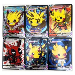 55Pcs/set Diy Pokemon Ptcg Pikachu Self-Control Collect Signature Trading Flash Card Anime Cartoon Gift Color Flash