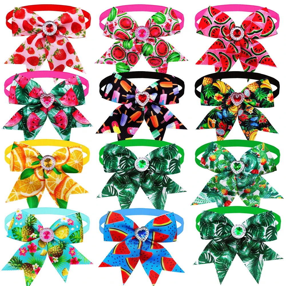 Accessoires d'été pour petits chiens, 100 pièces, nœuds papillon pour petits chiens, accessoires pour poils, cravates pour chiens, toilettage