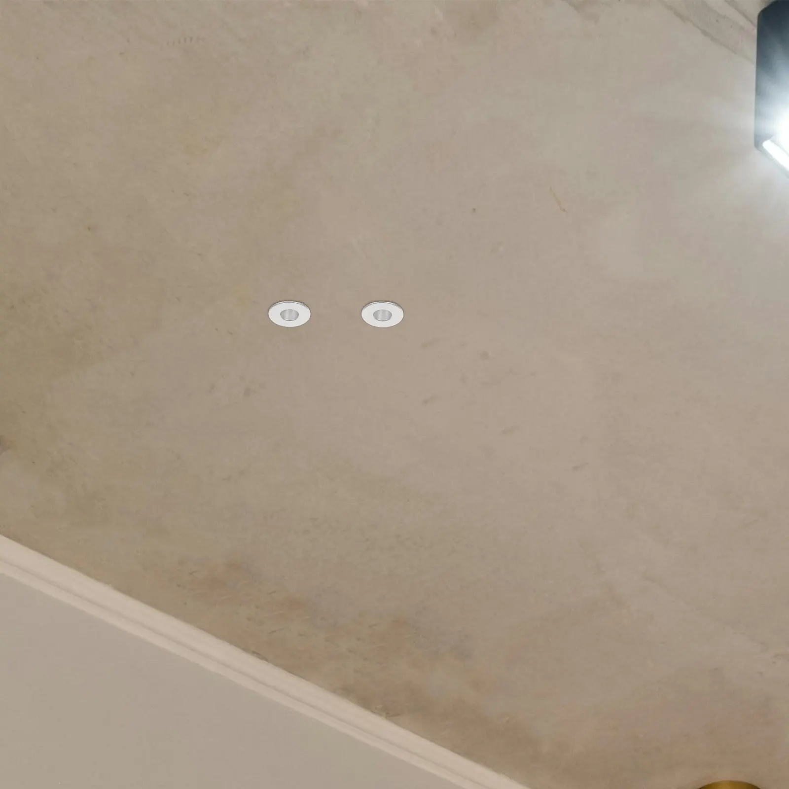 2Pcs Mini LED Embedded Cabinet Light DC12V 1W Low Voltage Thumb Sized Recessed Downlight for Kitchen Closets Display Cases