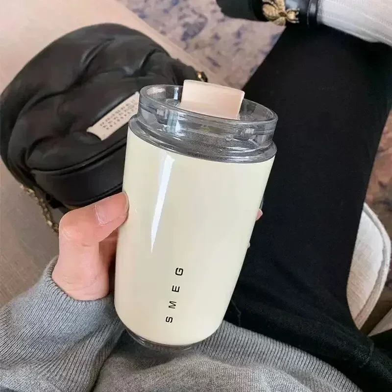 SMEG Tumbler Thermos Cup Milky Coffee Mug Insulated Water Bottle Portable Travel Stainless Steel Car Vacuum Flasks Drinking Cup