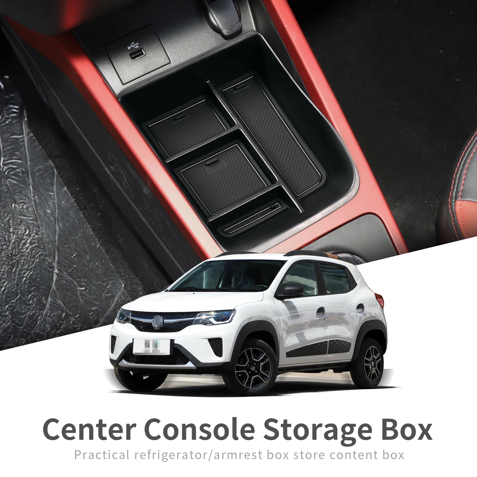 Per Dacia Spring Center Console Storage Box bracciolo centrale vassoio portabicchieri accessori per auto Organizer Tidying