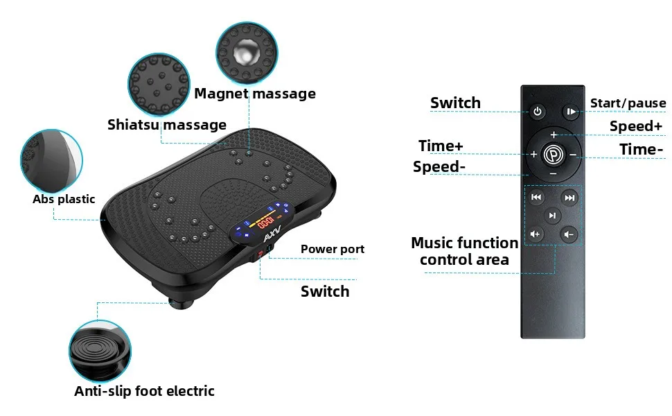 آلة رفض الدهون للياقة البدنية، تردد 99 سرعة مع شاشة عرض بيانات LED لتوصيل بلوتوث #5