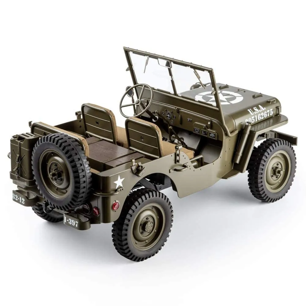 Dla Rochobby FMS WW2 Hobby RC Truck Military US Army 1/6 MB Scaler Willys Jeeps 4-kołowy napęd szczotkowany RTR z TX RX bez baterii