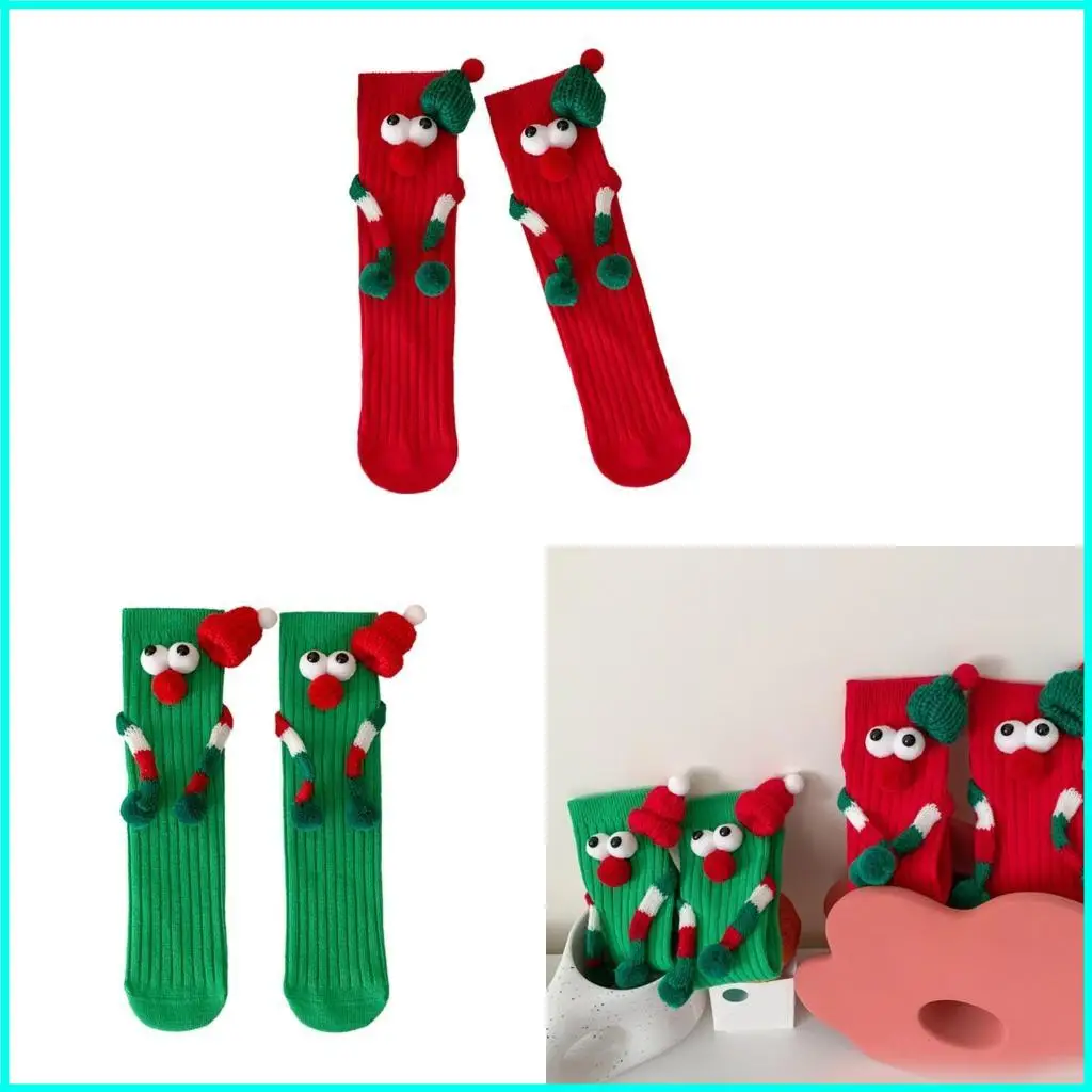 

Seasonal Stockings for Kids Christmas Festival Cartoon Magnets Middle Tube Socks