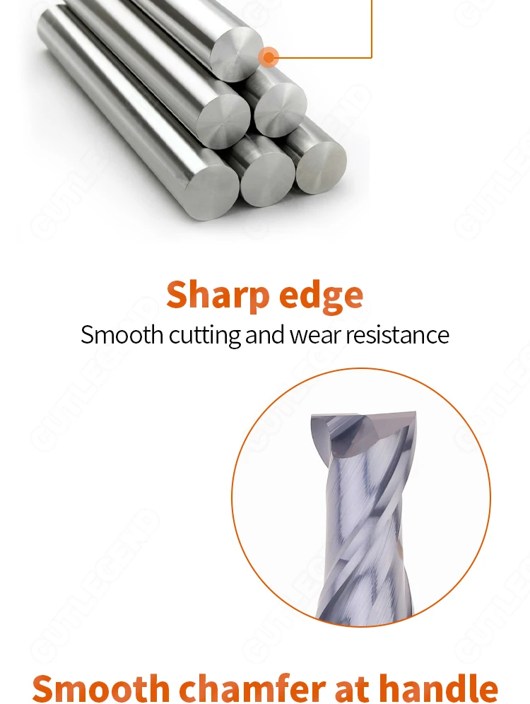 CUTLEGEND HRC50 Hartmetall-Schaftfräser CNC 2-Schneiden 4-Schneiden Hartmetall-Fräswerkzeuge 1mm 2mm 3mm 4mm 6mm 8mm 10mm 12mm für Stahl – Detail 4