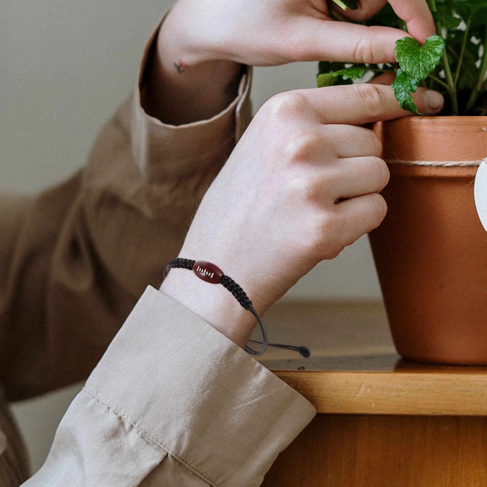 5Pcs Adjustable Polyester Rope Wristbands for Rugby Lovers Durable Material Versatile Design Daily Wear Special