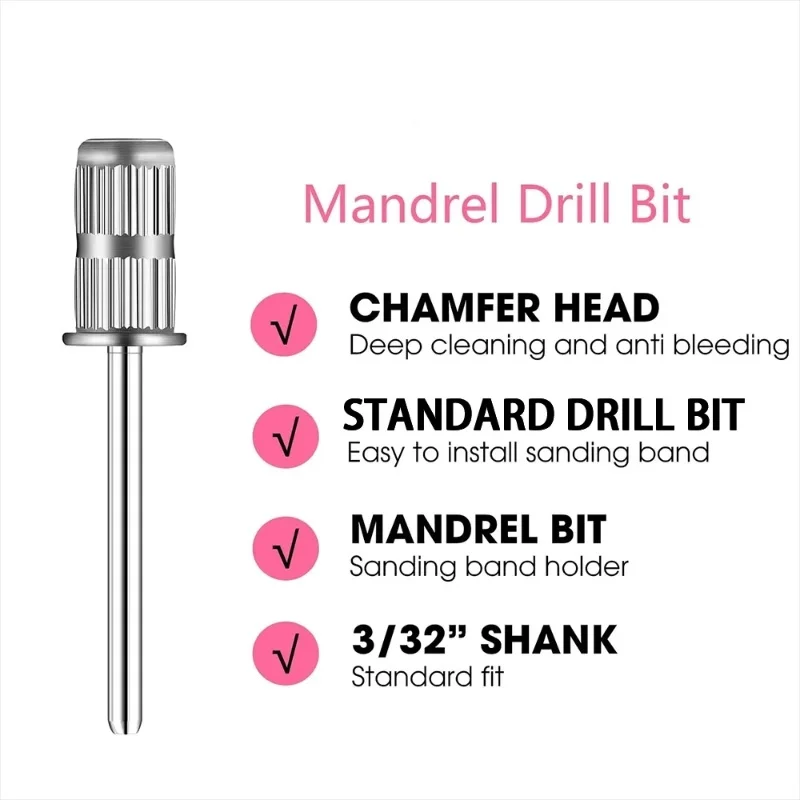 100 個のマニキュアジェル角質カルスを除去するための研磨ネイルビットカッティングビットには 1 個の金属シャフトが含まれています