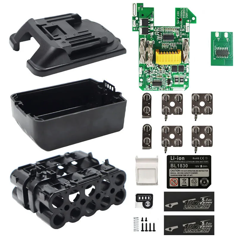 Imagem -04 - Carregamento Proteção Circuit Board Box para Makita Li-ion Battery Case Etiqueta Led Indicador de Bateria Bl1830 18v 3.0ah 6.0ah Bl1860