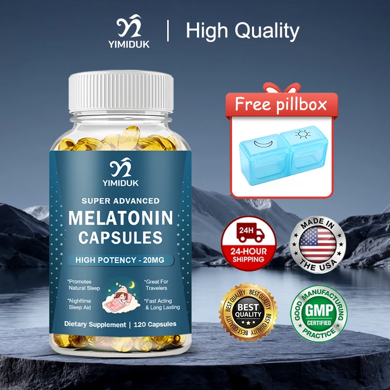 

Melatonin Capsules, for Promote Relaxation & Restful Sleep Naturally, Deep Sleep & Wake Up Refreshed, Great for Travelers, Vegan
