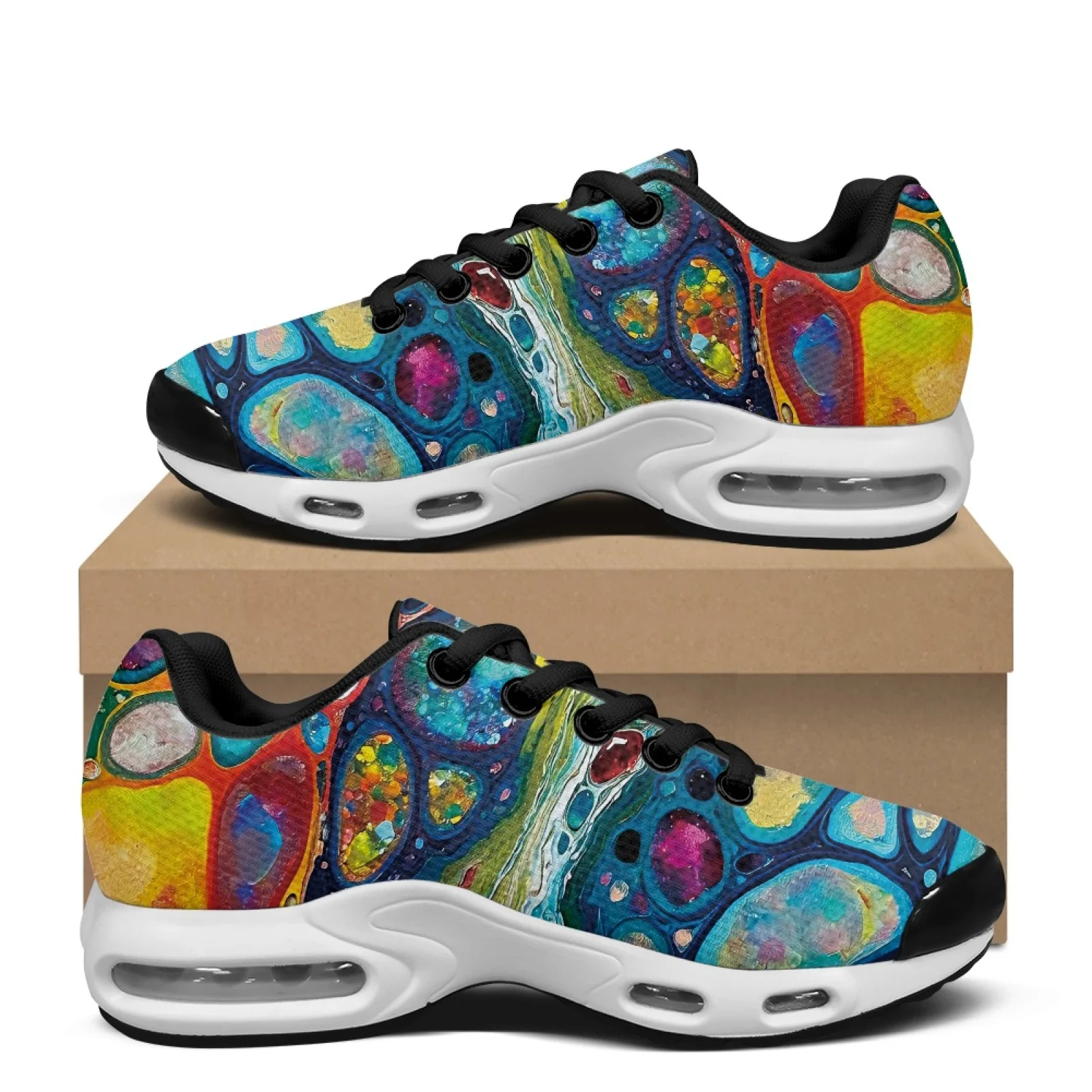 PENSTROLL Irregular Pattern Air Cushion Walking Shoes for Men Mesh Comfort Sneaker Fashion Sneakers