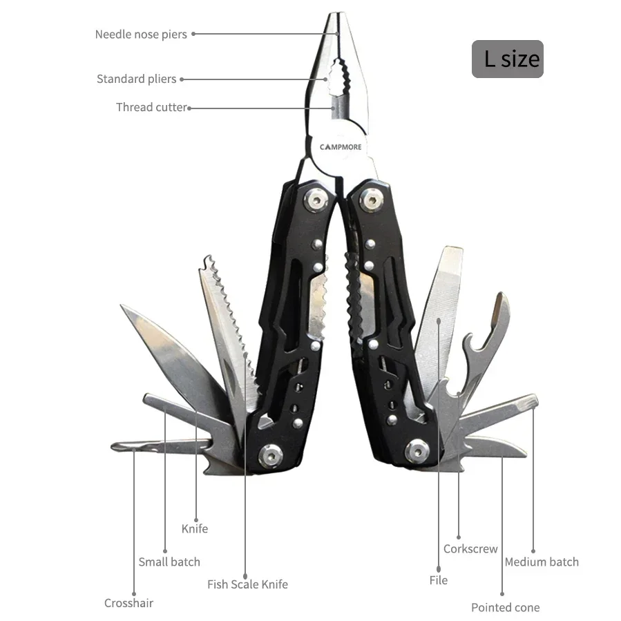 Outdoor Multitool Camping Przenośne narzędzie wielofunkcyjne Edc ze stali nierdzewnej Narzędzia awaryjne Szczypce do noży survivalowych