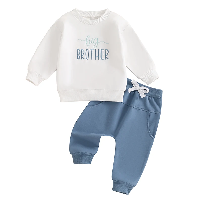 

Toddler Baby Boy Fall Winter Outfit Big Brother Sweatshirt Jumper Trouser Jogger Clothes Set Tracksuit